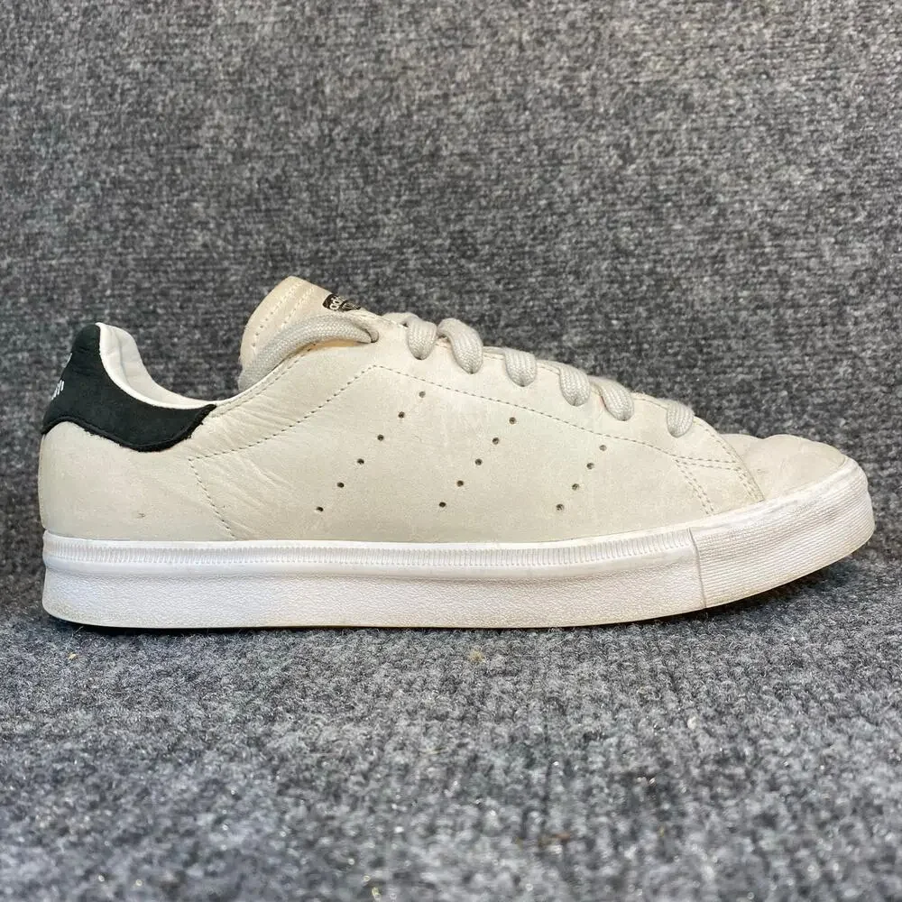 Adidas Stan Smith Vulc Mens Shoes 7 All Leather Lo Top White Black Sneakers
